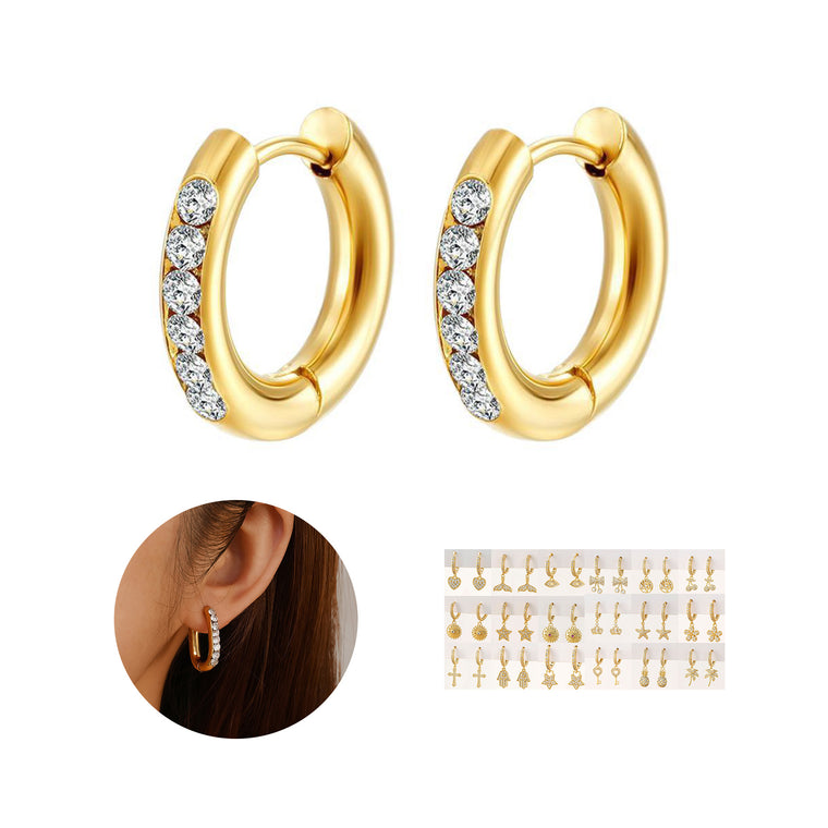 Alloy Zircon Earrings