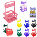 Portable 4-Hole Folding Beer Basket With Handle