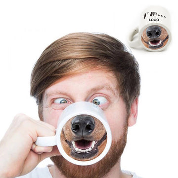 12 Oz Novelty Dog Nose Ceramic Mug Dishwasher