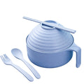 5-Piece Wheat Straw Soaking Noodle Bowl Set With Cutlery