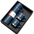 Double-Wall Stainless Steel Vacuum Flask Gift Set W/3 Lids