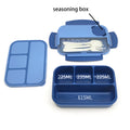 4-Compartment Plastic Food Lunch Box With Cutlery