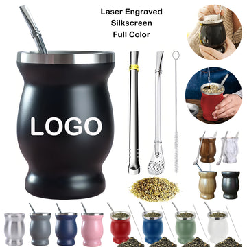 8oz Stainless Steel Mate Gourd Tea Cup