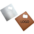 Square Bottle Opener Coaster With PU leather Protective