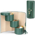 Triple Layer Leather Jewelry Roll Organizer