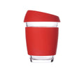 8.5 Oz Glass Coffee Mug With Silicone Lid And Insulated Sleeve