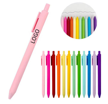 Press Type Macaron Color Plastic Pens