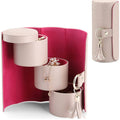 Triple Layer Leather Jewelry Roll Organizer