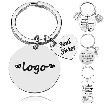 Lettering Custom Sliver Metal Keychain