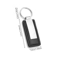 Metal PU Leather Rectangular Keychain