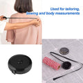 All Black Portable Round Measuring Tape, Retractable Design
