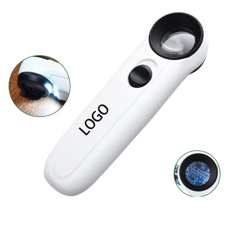 40X Portable Handheld Magnifier With 2 LED Lights