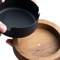 Wood Cigarette Ashtray Elegant Retro Windproof Ashtrays