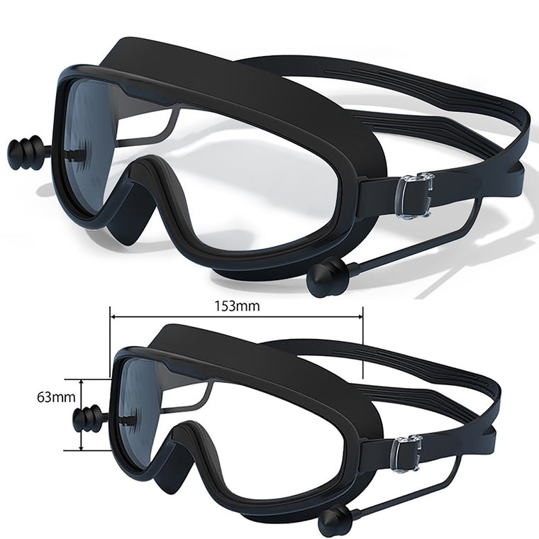 Large Frame Swimming Goggles With Earplugs