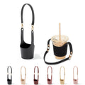 Pu Leather Cup Holder Sleeve With Adjustable Strap