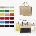 Natural Jute Tote Bag with Cotton Pocket