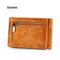 Mens Zipper Leather Wallet