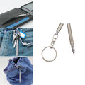 Stainless Steel Retractable Pen w/Keychain