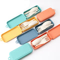 Wheat Straw Cutlery Spoon Knife Fork Utensils Set With Case