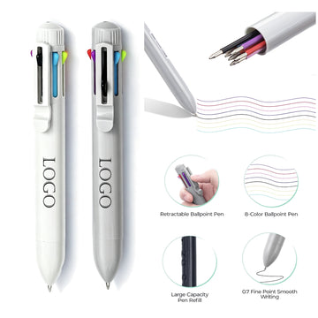 8-in-1 Multicolor Retractable Ballpoint Pen