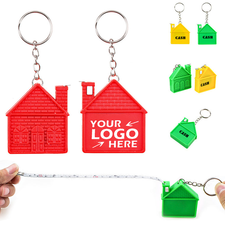 House Tape Measure Promotional Keychain