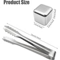 4 Piece Stainless Steel Ice Cubes Set W/Tongs