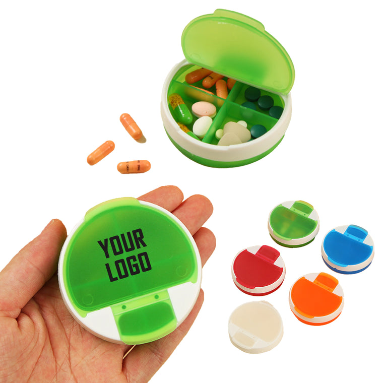 4 Compartment Frosted Clear Pill Box