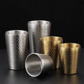 Diamond Hammered Double Stainless Steel Beer Mug