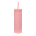Double Wall Matte Finishing 16Oz Plastic Straw Tumbler