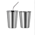 16 Ounce Stainless Steel Wine Glass With Lid And Straw