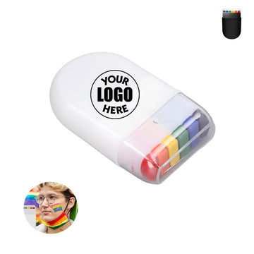 Pride Face Paint Rainbow 6 Color Fan Brush