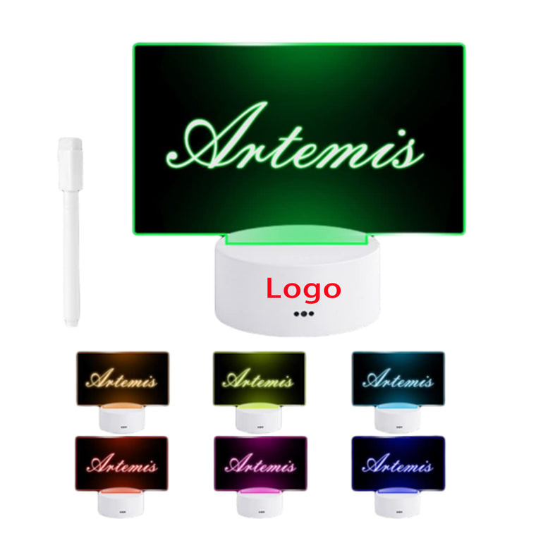 USB Charging Erasable Acrylic Glow-in-the-Dark Message Board