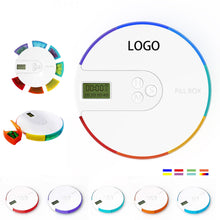 Round Portable Alarm Digital Pill Box/ Weekly Pill Organizer