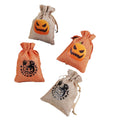Reusable Halloween Drawstring Candy Gift Small Bag Linen
