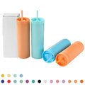 16 Oz Double Layer Plastic Straw Cup