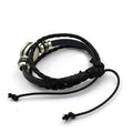 Snap Closure Braided Leather Bracelet
