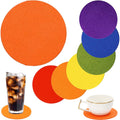 Rainbow 6 Set Absorbent Round Felt Coasters