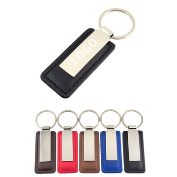 Rectangular Leather Keychain