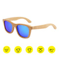 Polarized Bamboo Wood Arms Sunglasses