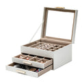 Pu Triple-Layer Jewelry Storage Box With Window