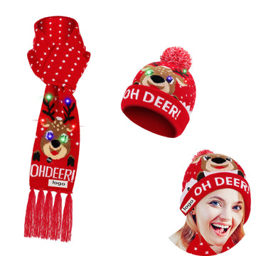 LED Knit Beanie & Scarf Gift Set
