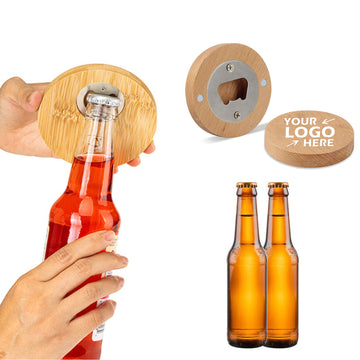 Bamboo Coaster With Bottle Opener