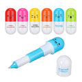 Mini Capsule Shape Stretchy Ball Pen With Cute Cartoon Emoji