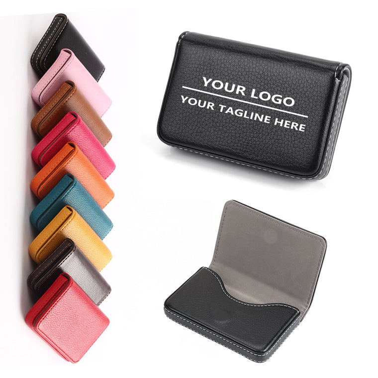 Pu Leather Business Card Case Pocket Wallet With Magnetic