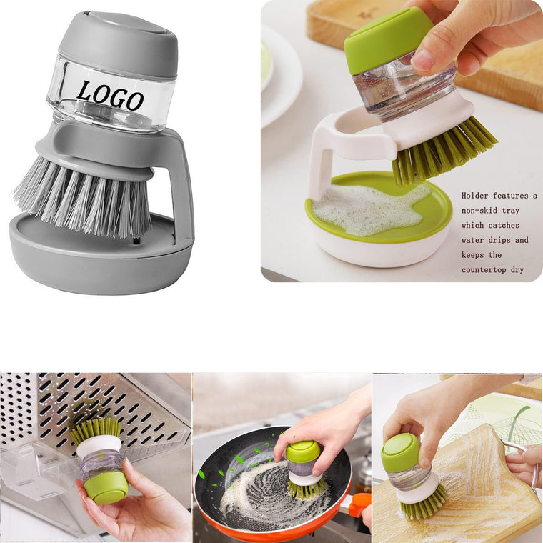 Kitchen Scrub Brush with Soap Dispenser