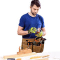 Adjustable 13-Pocket Waxed Canvas Tool Apron Waist Tool Belt