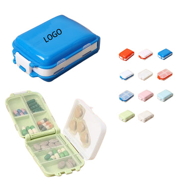 Folding 8 Compartment Travel Pill Organizer