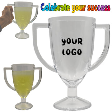 Custom Creative 32 Oz Trophy Shape Clear Plastic Beer Cup