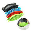 Silicone Collapsible Clip-On Strainer Colander for Kitchen