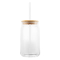17 Oz. Soda Lime Glass Can With Bamboo Lid